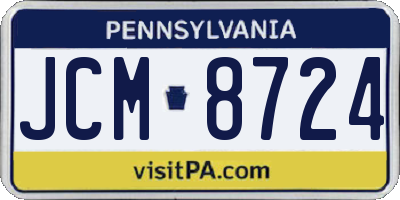 PA license plate JCM8724