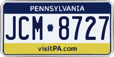 PA license plate JCM8727