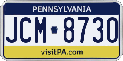 PA license plate JCM8730