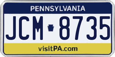 PA license plate JCM8735