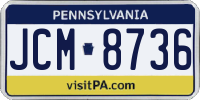 PA license plate JCM8736