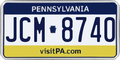PA license plate JCM8740