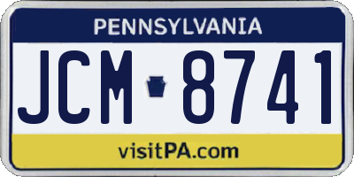 PA license plate JCM8741