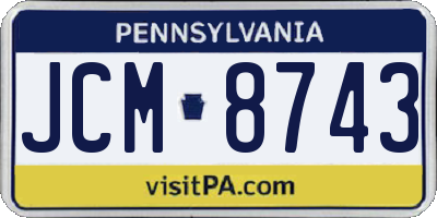 PA license plate JCM8743