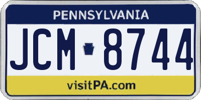 PA license plate JCM8744