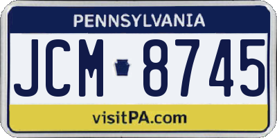 PA license plate JCM8745