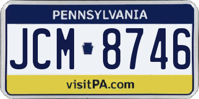 PA license plate JCM8746