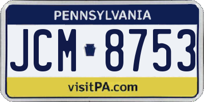 PA license plate JCM8753