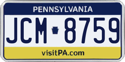 PA license plate JCM8759