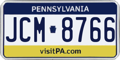 PA license plate JCM8766