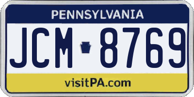 PA license plate JCM8769
