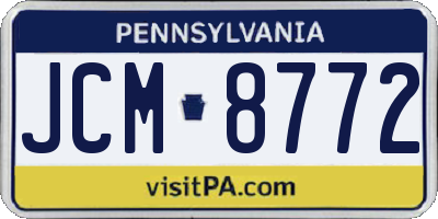 PA license plate JCM8772