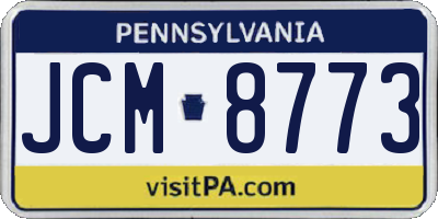 PA license plate JCM8773