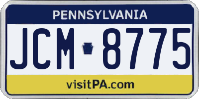 PA license plate JCM8775