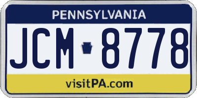PA license plate JCM8778