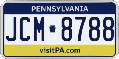 PA license plate JCM8788