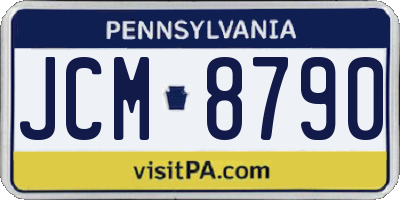PA license plate JCM8790