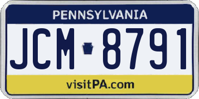 PA license plate JCM8791