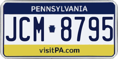 PA license plate JCM8795