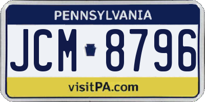 PA license plate JCM8796