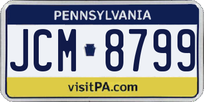 PA license plate JCM8799