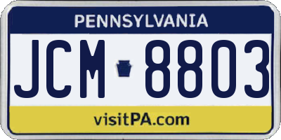 PA license plate JCM8803