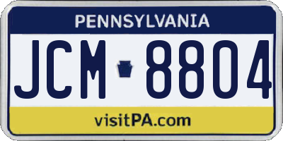 PA license plate JCM8804