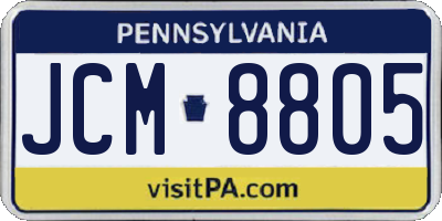 PA license plate JCM8805