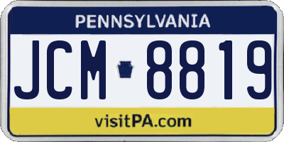 PA license plate JCM8819