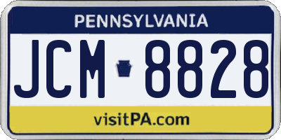 PA license plate JCM8828