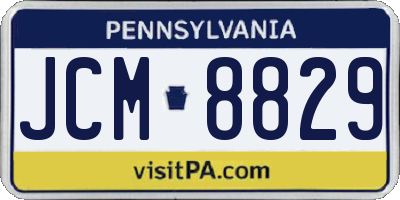 PA license plate JCM8829
