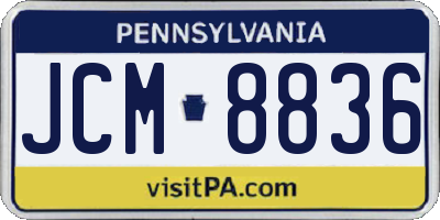 PA license plate JCM8836