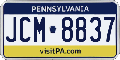 PA license plate JCM8837