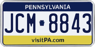 PA license plate JCM8843