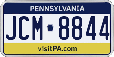 PA license plate JCM8844