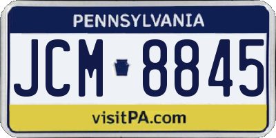 PA license plate JCM8845