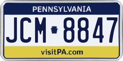 PA license plate JCM8847