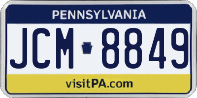 PA license plate JCM8849