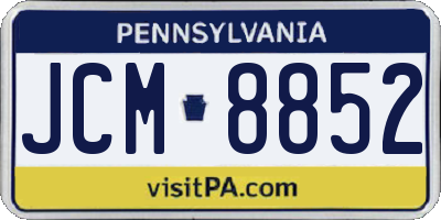PA license plate JCM8852