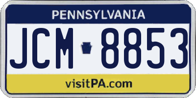 PA license plate JCM8853