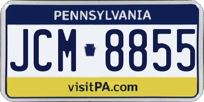 PA license plate JCM8855