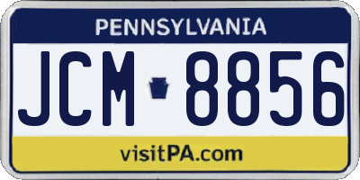 PA license plate JCM8856