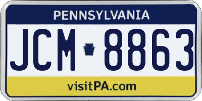 PA license plate JCM8863