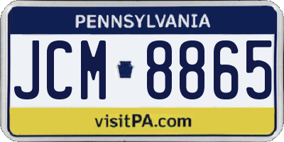 PA license plate JCM8865