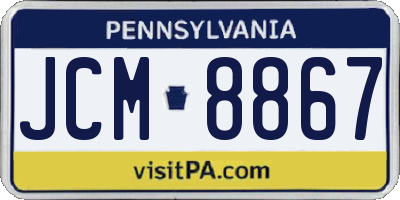 PA license plate JCM8867