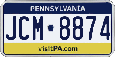 PA license plate JCM8874