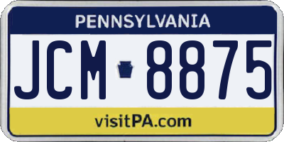 PA license plate JCM8875