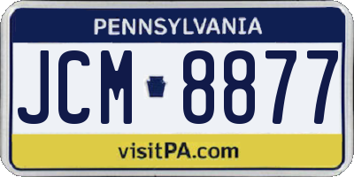 PA license plate JCM8877