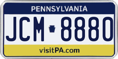 PA license plate JCM8880