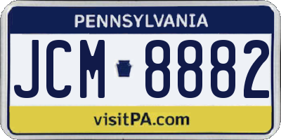 PA license plate JCM8882